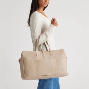 Quince Italian Leather Triple Compartment Weekender